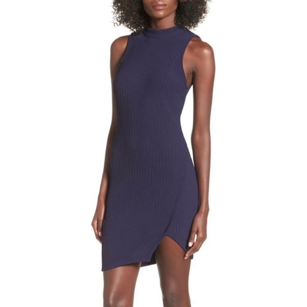 *ASTR* The Label Nordstrom Navy Ribbed Bodycon Dress NWT - Picture 2 of 14